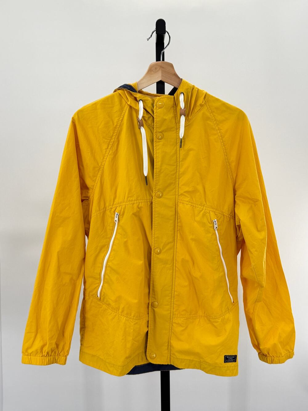 Abercrombie and Fitch Fisherman Yellow Raincoat S Zip Jacket New England Coastal
